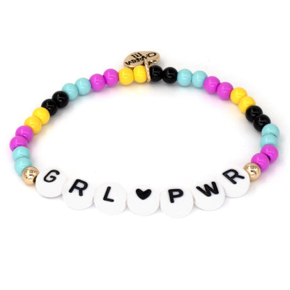 4mm Gold Girl Power Stretch Bead Bracelet
